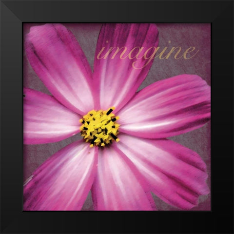 Imagine Flower Black Modern Wood Framed Art Print by Gibbons, Lauren