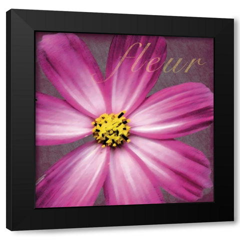 Pink Fleur Black Modern Wood Framed Art Print with Double Matting by Gibbons, Lauren
