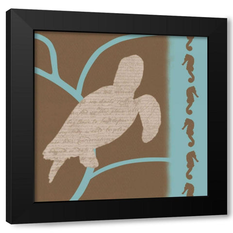 Turtle Pattern Black Modern Wood Framed Art Print with Double Matting by Gibbons, Lauren
