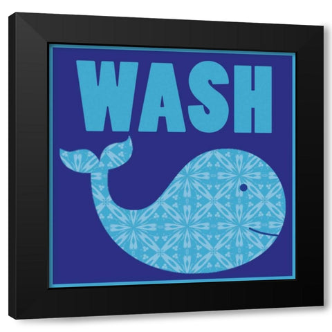 Wash Whale Black Modern Wood Framed Art Print with Double Matting by Gibbons, Lauren