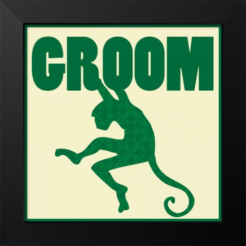 Monkey Groom Black Modern Wood Framed Art Print by Gibbons, Lauren