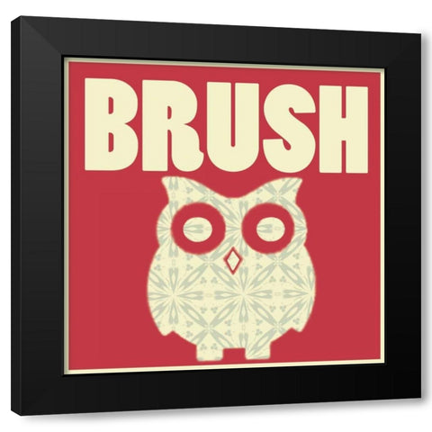 Owl Brush Black Modern Wood Framed Art Print by Gibbons, Lauren