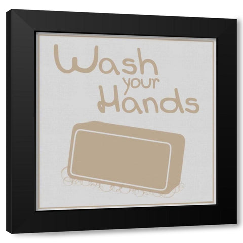 Wash Hands Brown Black Modern Wood Framed Art Print with Double Matting by Gibbons, Lauren
