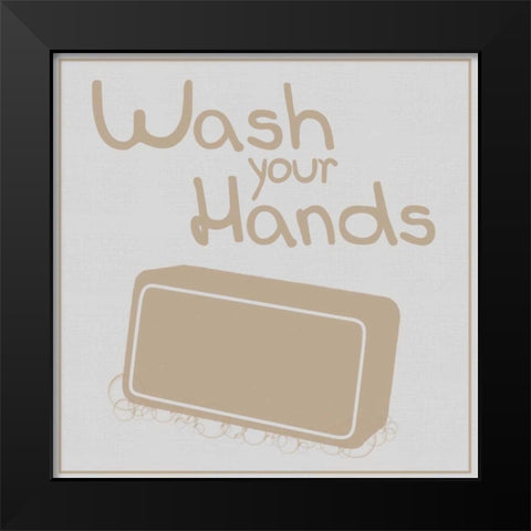 Wash Hands Brown Black Modern Wood Framed Art Print by Gibbons, Lauren