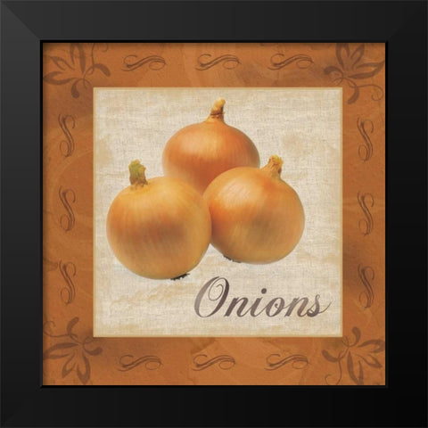 Onions Black Modern Wood Framed Art Print by Gibbons, Lauren