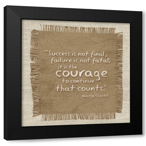Burlap Courage Black Modern Wood Framed Art Print by Gibbons, Lauren