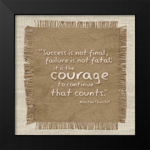 Burlap Courage Black Modern Wood Framed Art Print by Gibbons, Lauren