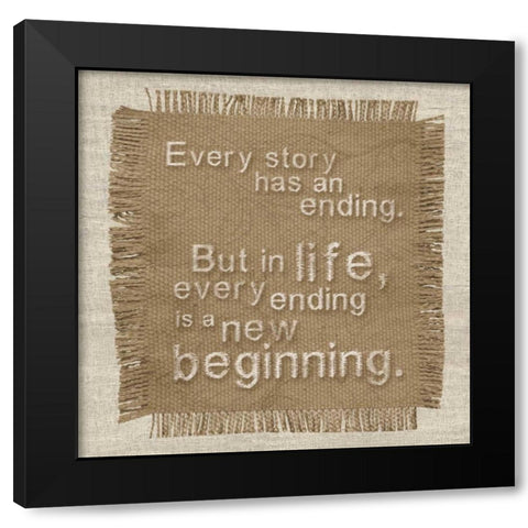 Burlap Beginning Black Modern Wood Framed Art Print by Gibbons, Lauren
