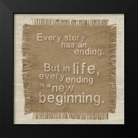 Burlap Beginning Black Modern Wood Framed Art Print by Gibbons, Lauren