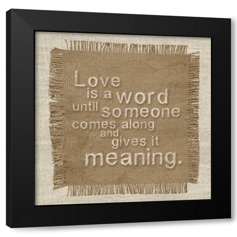 Burlap Meaning Black Modern Wood Framed Art Print by Gibbons, Lauren