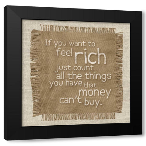 Burlap Rich Black Modern Wood Framed Art Print by Gibbons, Lauren