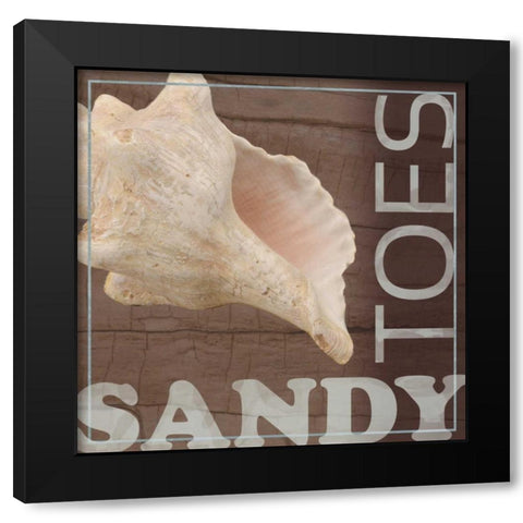 Sandy Toes Black Modern Wood Framed Art Print by Gibbons, Lauren