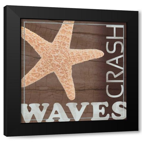 Waves Crash Black Modern Wood Framed Art Print with Double Matting by Gibbons, Lauren