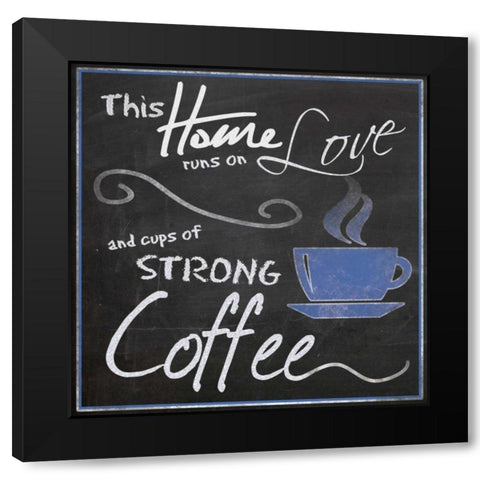 Strong Blue Coffee Black Modern Wood Framed Art Print by Gibbons, Lauren