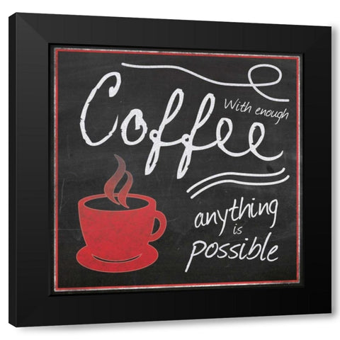Red Cup Coffee Black Modern Wood Framed Art Print by Gibbons, Lauren
