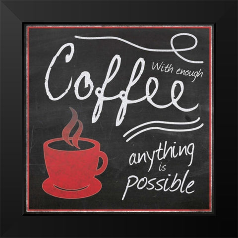 Red Cup Coffee Black Modern Wood Framed Art Print by Gibbons, Lauren