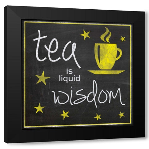 Yellow Tea Wisdom Black Modern Wood Framed Art Print by Gibbons, Lauren