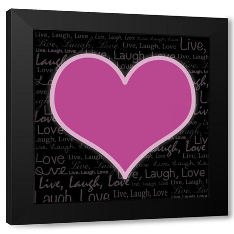 Love Heart Words 2 Black Modern Wood Framed Art Print with Double Matting by Gibbons, Lauren