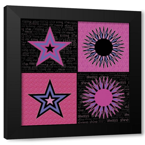 Sun and Stars  Black Modern Wood Framed Art Print with Double Matting by Gibbons, Lauren