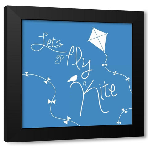 Fly A Kite Black Modern Wood Framed Art Print with Double Matting by Gibbons, Lauren