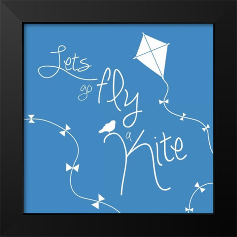 Fly A Kite Black Modern Wood Framed Art Print by Gibbons, Lauren