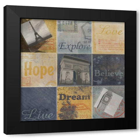 9 Boxes Travel A Black Modern Wood Framed Art Print with Double Matting by Gibbons, Lauren