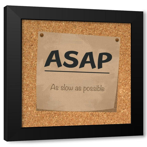 ASAP Cork Black Modern Wood Framed Art Print by Gibbons, Lauren