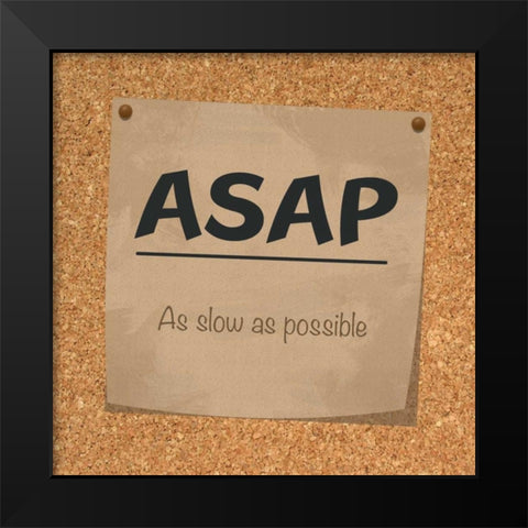 ASAP Cork Black Modern Wood Framed Art Print by Gibbons, Lauren