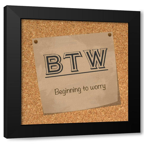 BTW Cork Black Modern Wood Framed Art Print by Gibbons, Lauren