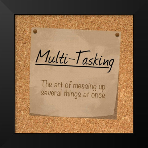 Multi Tasking Cork Black Modern Wood Framed Art Print by Gibbons, Lauren