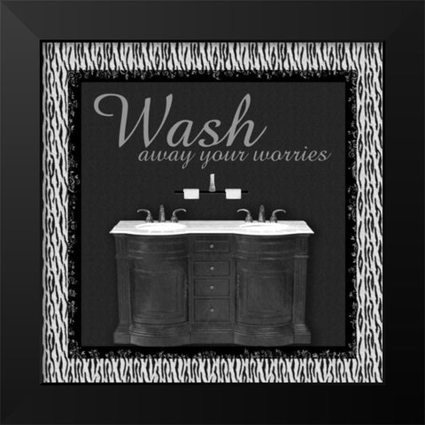 Sink Zebra B Black Modern Wood Framed Art Print by Gibbons, Lauren