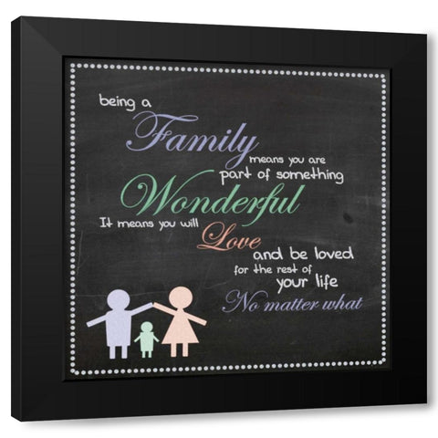 Family Chalk Color Black Modern Wood Framed Art Print with Double Matting by Gibbons, Lauren