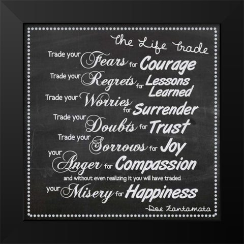 Life Trade White Boarder Black Modern Wood Framed Art Print by Gibbons, Lauren