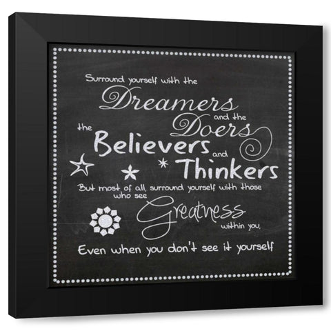 Surround Your Self White Black Modern Wood Framed Art Print with Double Matting by Gibbons, Lauren