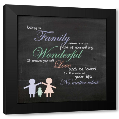 Family Chalk Color NB Black Modern Wood Framed Art Print by Gibbons, Lauren