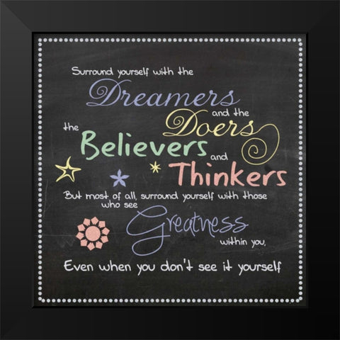 Surround Yourself Black Modern Wood Framed Art Print by Gibbons, Lauren