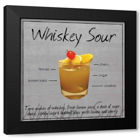 Whiskey Sour Black Modern Wood Framed Art Print by Gibbons, Lauren