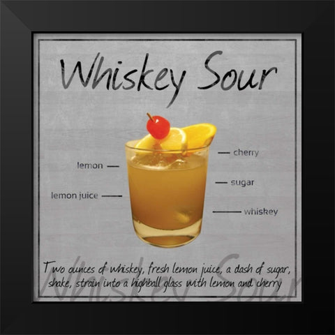 Whiskey Sour Black Modern Wood Framed Art Print by Gibbons, Lauren