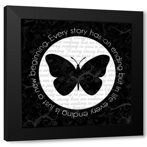 Butterfly Black Modern Wood Framed Art Print with Double Matting by Gibbons, Lauren