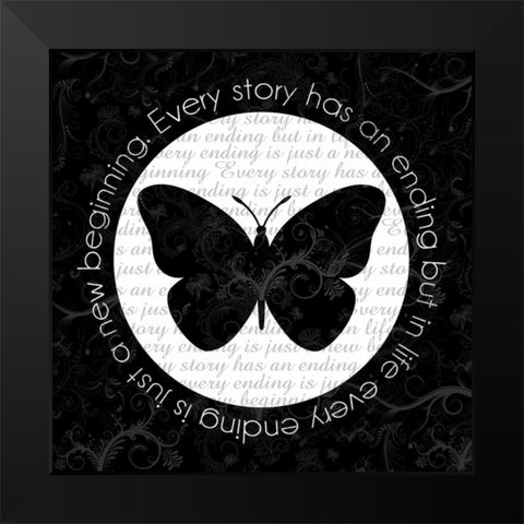 Butterfly Black Modern Wood Framed Art Print by Gibbons, Lauren