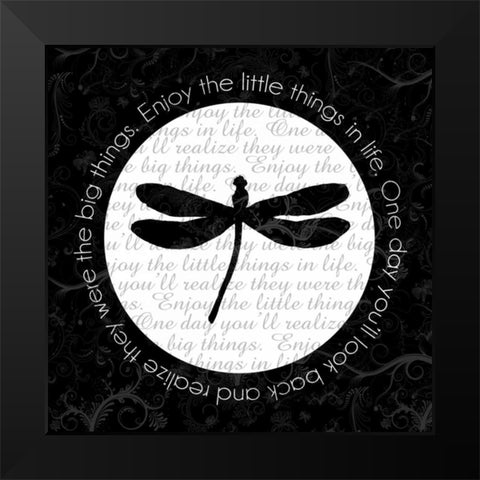 Dragonfly Black Modern Wood Framed Art Print by Gibbons, Lauren
