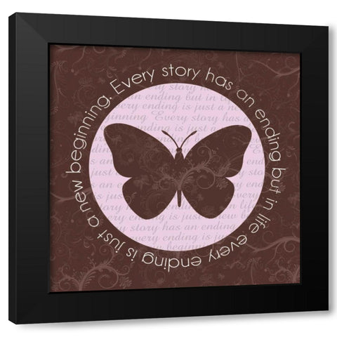 Butterfly Brown Black Modern Wood Framed Art Print with Double Matting by Gibbons, Lauren