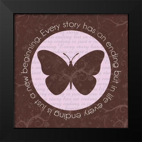 Butterfly Brown Black Modern Wood Framed Art Print by Gibbons, Lauren