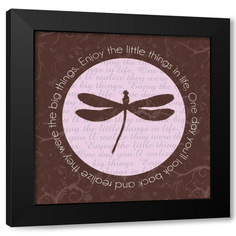 Dragonfly Brown Black Modern Wood Framed Art Print with Double Matting by Gibbons, Lauren