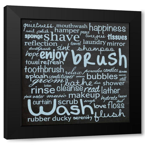 Bathroom Words B1 Black Modern Wood Framed Art Print by Gibbons, Lauren