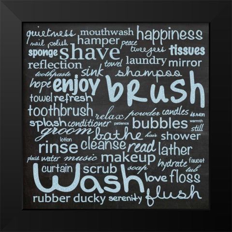Bathroom Words B1 Black Modern Wood Framed Art Print by Gibbons, Lauren