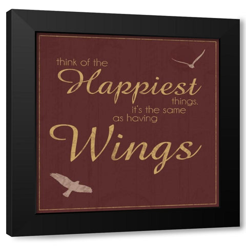 Having Wings Black Modern Wood Framed Art Print with Double Matting by Gibbons, Lauren