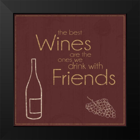 Wine with Friends Black Modern Wood Framed Art Print by Gibbons, Lauren