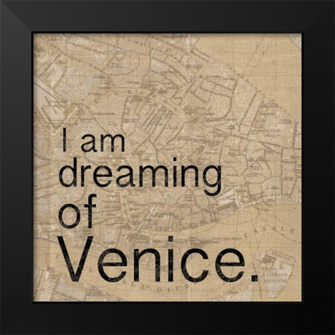 Map Venice Black Modern Wood Framed Art Print by Gibbons, Lauren