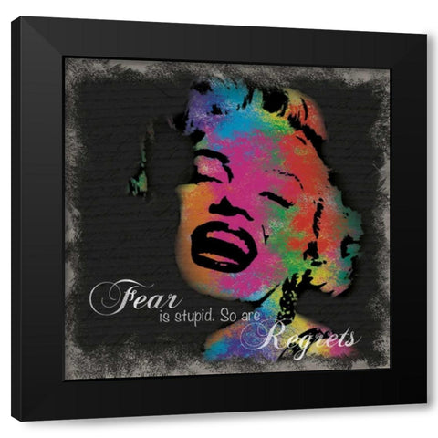 Marilyn Rainbow Regrets Black Modern Wood Framed Art Print with Double Matting by Gibbons, Lauren